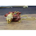 Gold plated stainless steel pendant, 18k gold plated pendant